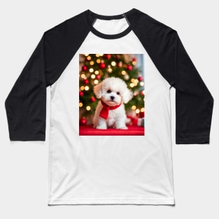 Bichon Frise Puppy Dog Christmas Baseball T-Shirt